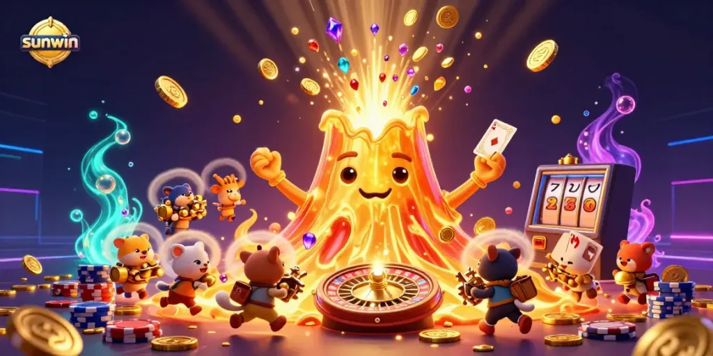 Experience the rich world of sunwin with vibrant casino elements and dynamic action in a thrilling game scene.