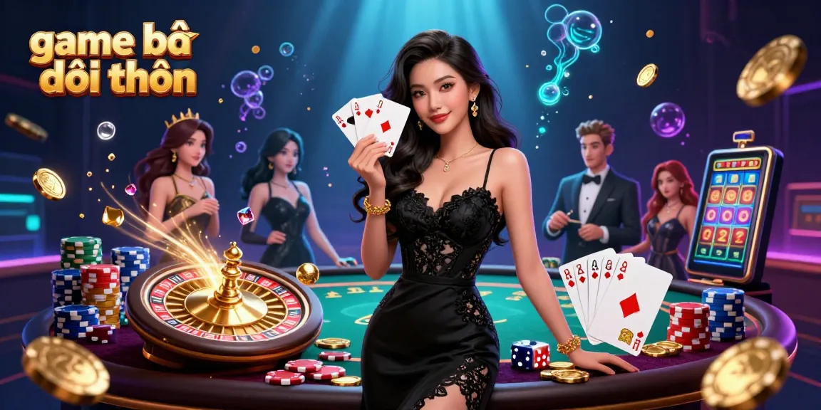 Play exciting game bài đổi thưởng amidst cascading coins, vibrant poker chips, and a glamorous casino setting.