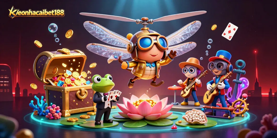 Experience the thrill of keonhacaibet188 with a vibrant, immersive underwater casino scene featuring dynamic characters.
