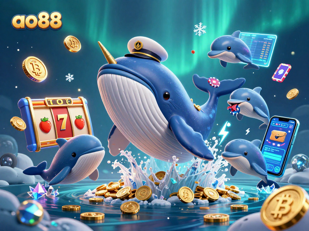 Experience the excitement of ao88 with a vibrant underwater casino scene featuring playful characters and rich game elements.
