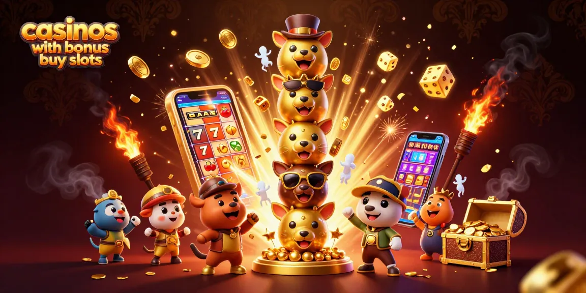 Win big at casinos with bonus buy slots featuring exciting 3D characters and dynamic slot elements.