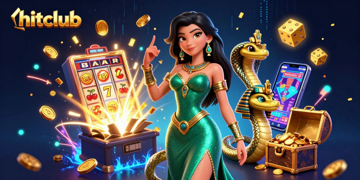 Win big with hitclub as a stunning woman and golden cobra surround slots and treasures.