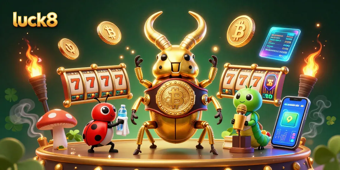 Immerse in the luck8 casino experience with vibrant characters and abundant gaming elements.