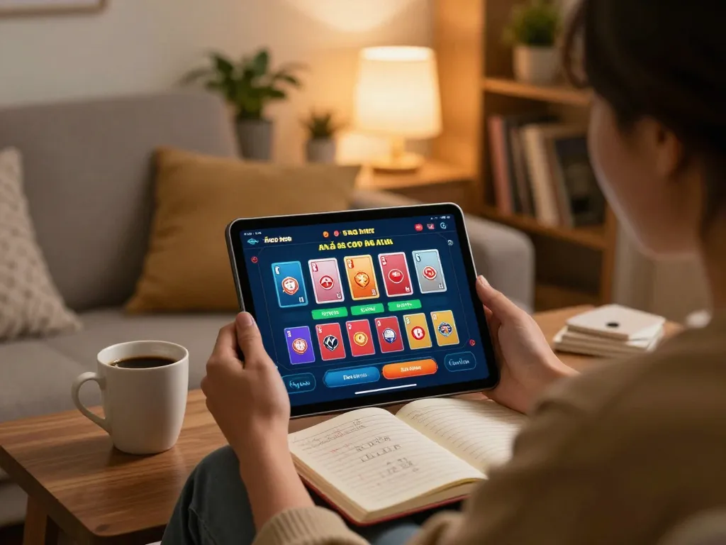 Engaging online gambling experience with nhà cái hbet on tablet and strategy notes around.