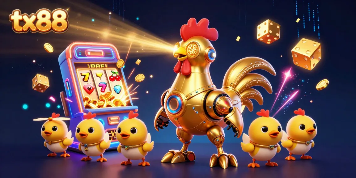 Experience thrilling wins at tx88 with a vibrant 3D casino scene featuring dynamic gaming elements and colorful characters.