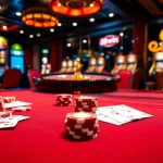 Engaging 68win scene depicting an exciting poker game with luxury details and vibrant casino atmosphere.
