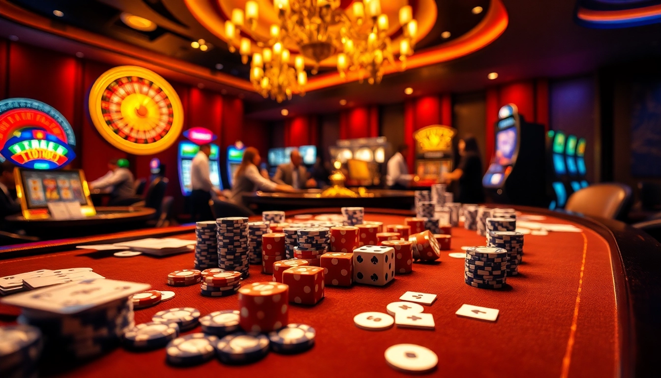 Exciting casino gameplay at pg88 with vibrant poker tables and colorful slot machines.