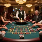 Players engaging in a thrilling roulette game at RR88, showcasing vibrant action and excitement.