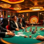 Exciting poker game at 77Bet Casino showcasing players betting with vibrant chips.