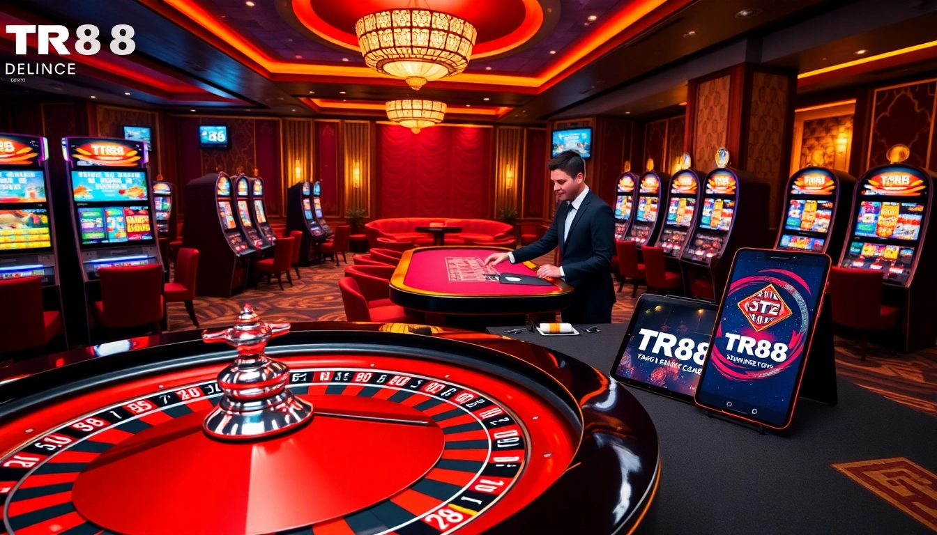Experience thrilling gambling at TR88 trang chủ with professional dealers and vibrant casino visuals.