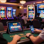 Player enjoying K88 online casino games with dynamic visuals and gaming devices.