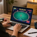 Player enjoying game bài đổi thưởng while engaged in strategic gameplay at home.