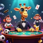 Bet on keo bong da with dynamic characters and vibrant casino-style elements.