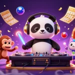 Engage in dynamic gaming excitement with TOPBET as a DJ panda, monkey, and kitten illustrate fun!
