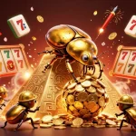 Experience thrilling gameplay at O88 with golden coins, jackpot slots, and vibrant casino elements in this dynamic scene.