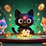 Experience brcs with a cosmic casino showdown featuring a black hole cat and colorful nebula fox.