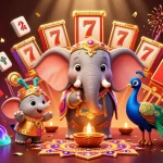 Sunwin players enjoying vibrant slot games amidst festive celebrations and colorful elements